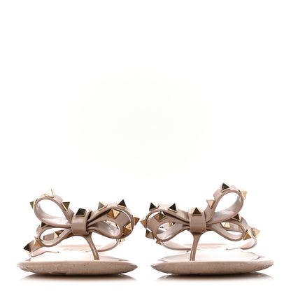 Valentino Garavani PVC Jelly Rockstud Bow Thong Sandals 41 Poudre 3 of 8