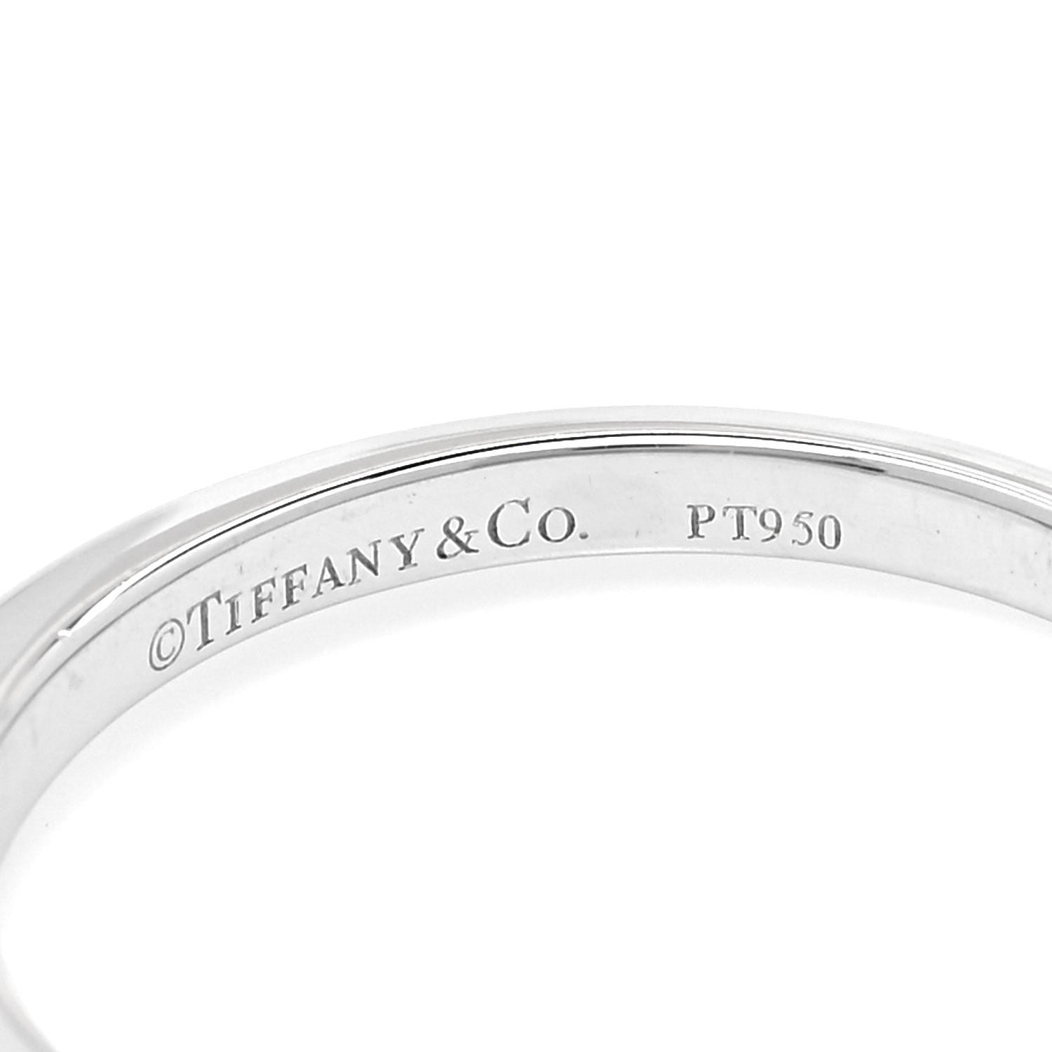 Tiffany Platinum Diamond .26ct Princess Cut Engagement Ring 51 5.75 4 of 5