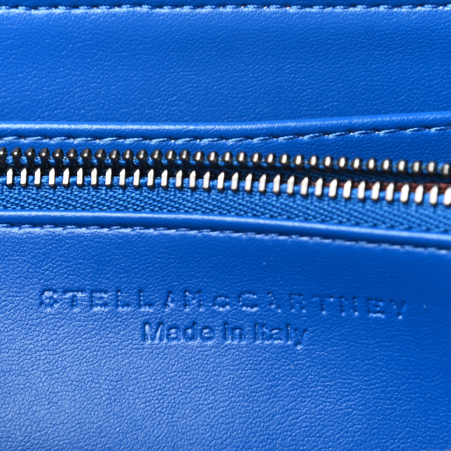 Stella McCartney Shaggy Deer Falabella Zip Around Wallet Blue 5 of 6