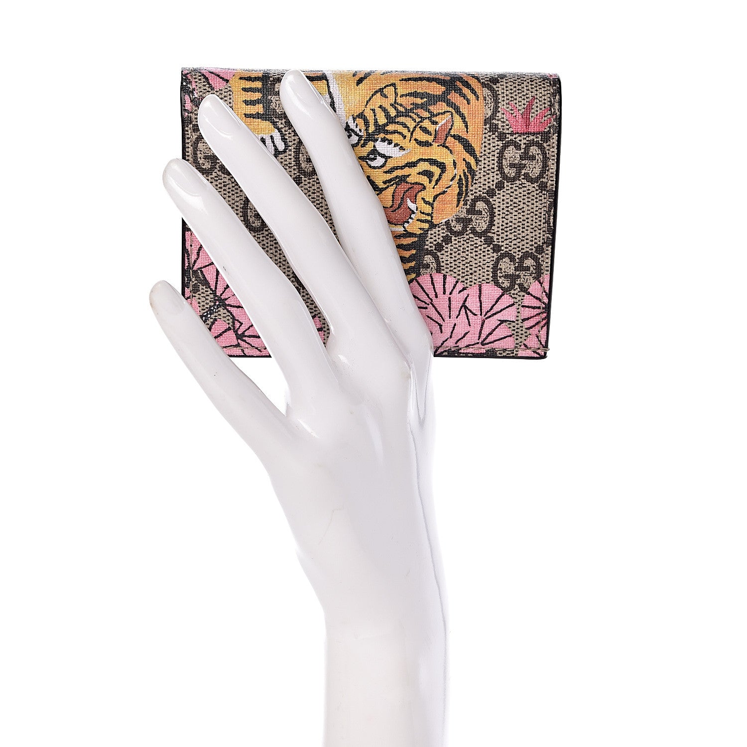 Gucci GG Supreme Monogram Bengal Card Case Beige Pink 2 of 7