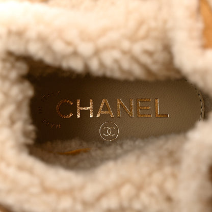 Chanel Suede Lace Up Snow Boots 36.5 Brown 7 of 9