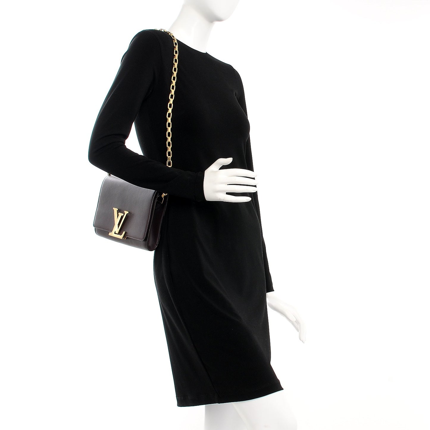 Calfskin Chain Louise GM Amarante