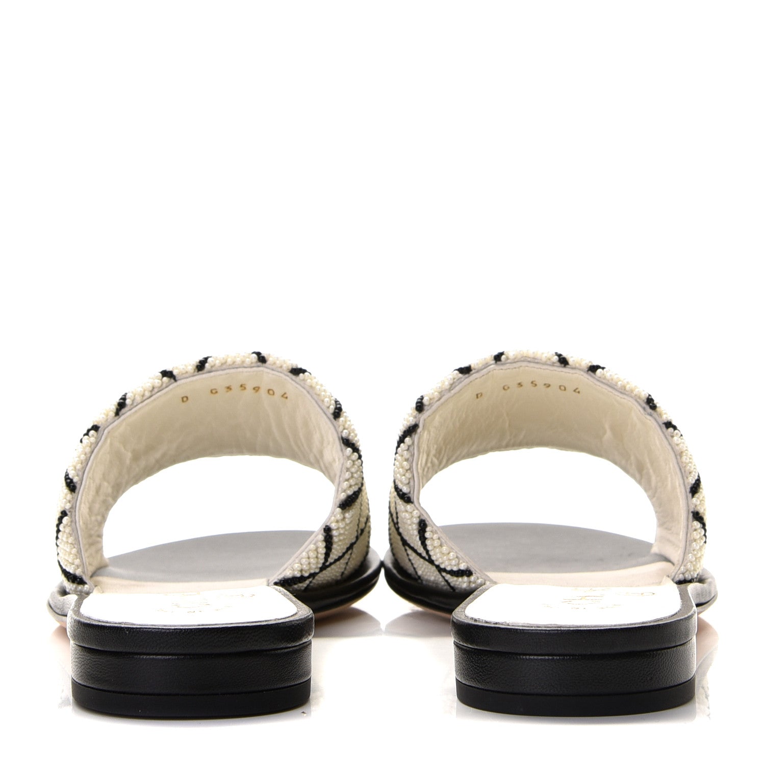 Chanel Pearl Embroidery CC Mules 37.5 Black White 5 of 11