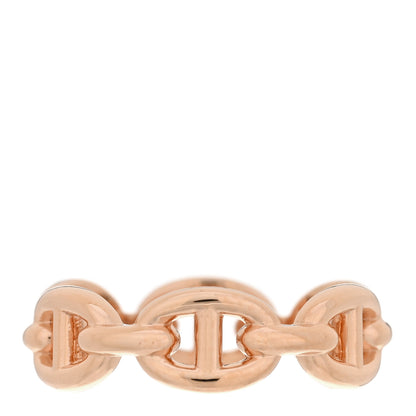 Hermes 18K Rose Gold PM Chaine d'Ancre Enchainee Ring 51 5.75 1 of 8