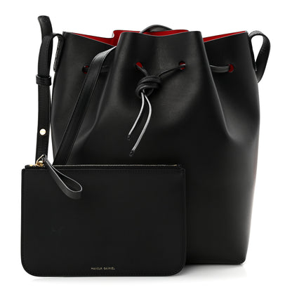 Mansur Gavriel Vegetable Tanned Calfskin Bucket Bag Black Flamma 3 of 11