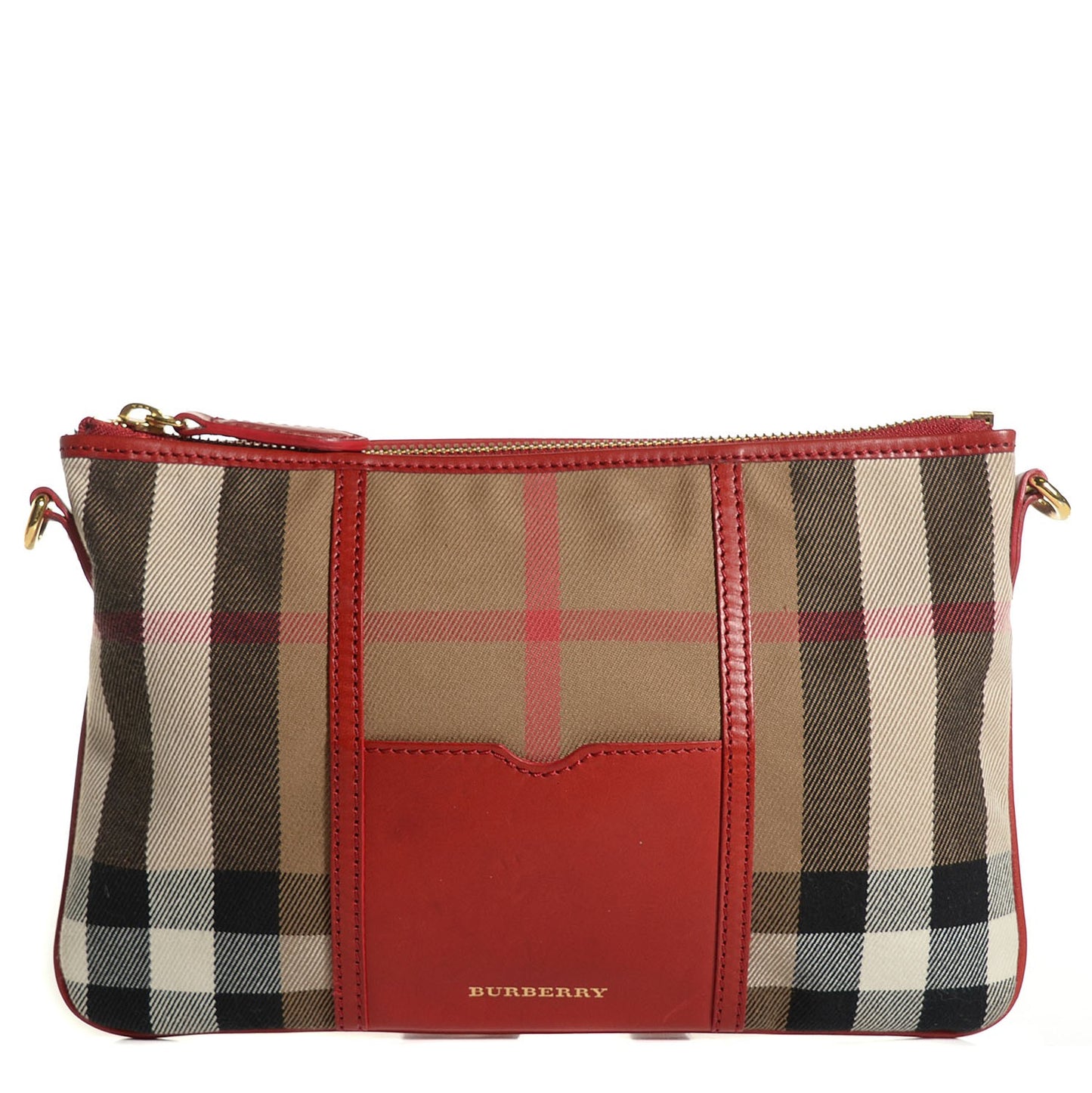 House Check Peyton Crossbody Clutch Bag Military Red