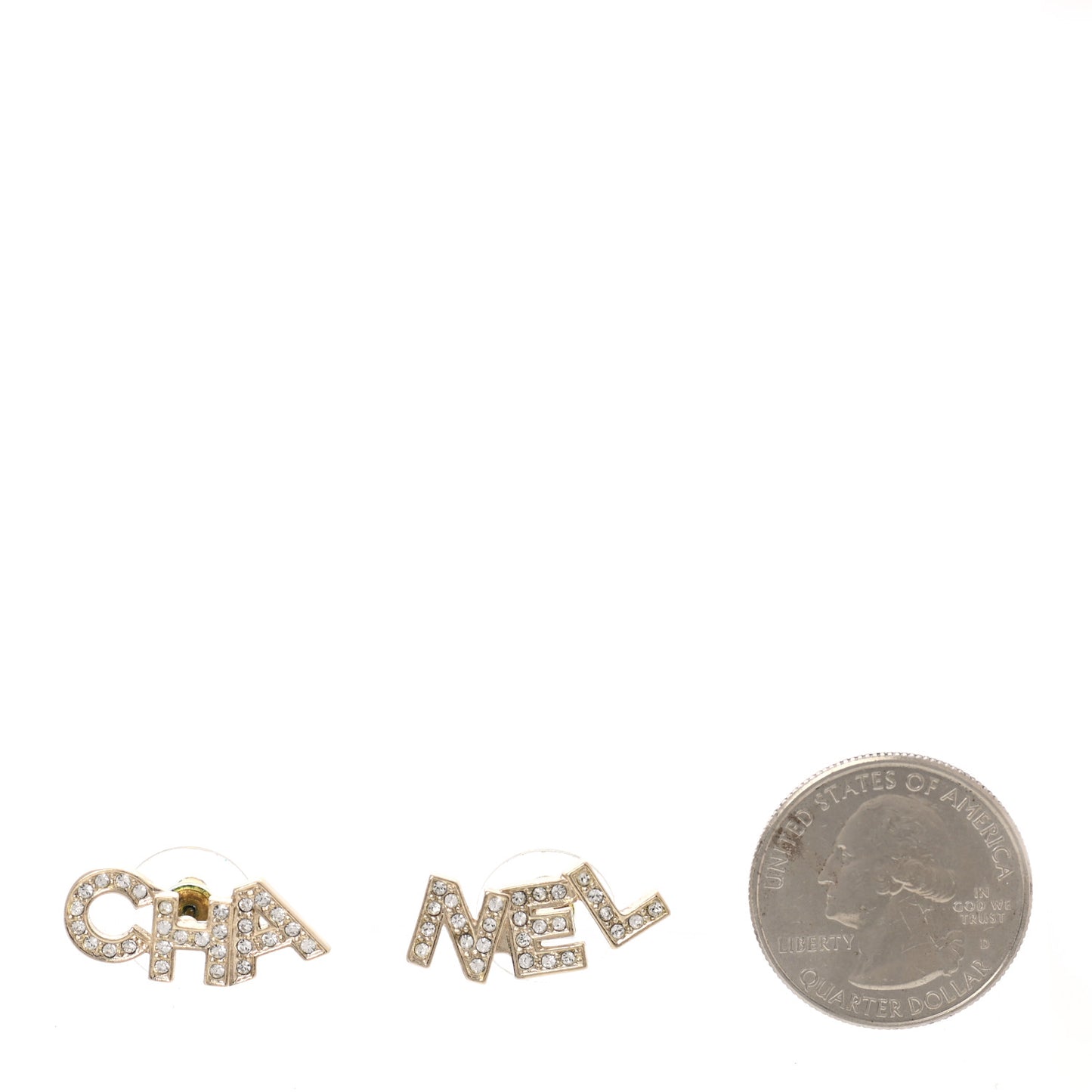 Crystal Pearl Signature Stud Earrings Gold
