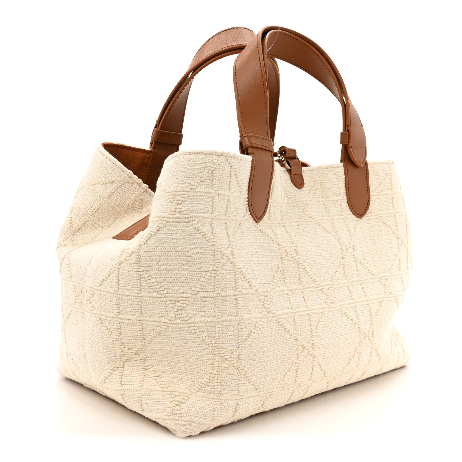 Christian Dior Cotton Pibiones Woven Macrocannage Medium Toujours Beige 4 of 13
