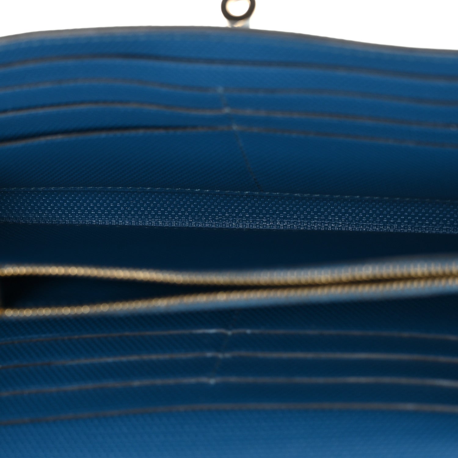 Hermes Grain d'H Kelly Longue Wallet Bleu De Galice 5 of 9