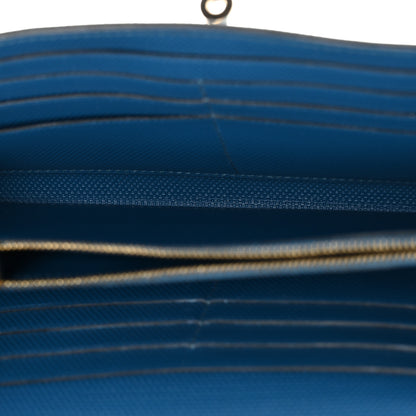 Hermes Grain d'H Kelly Longue Wallet Bleu De Galice 5 of 9