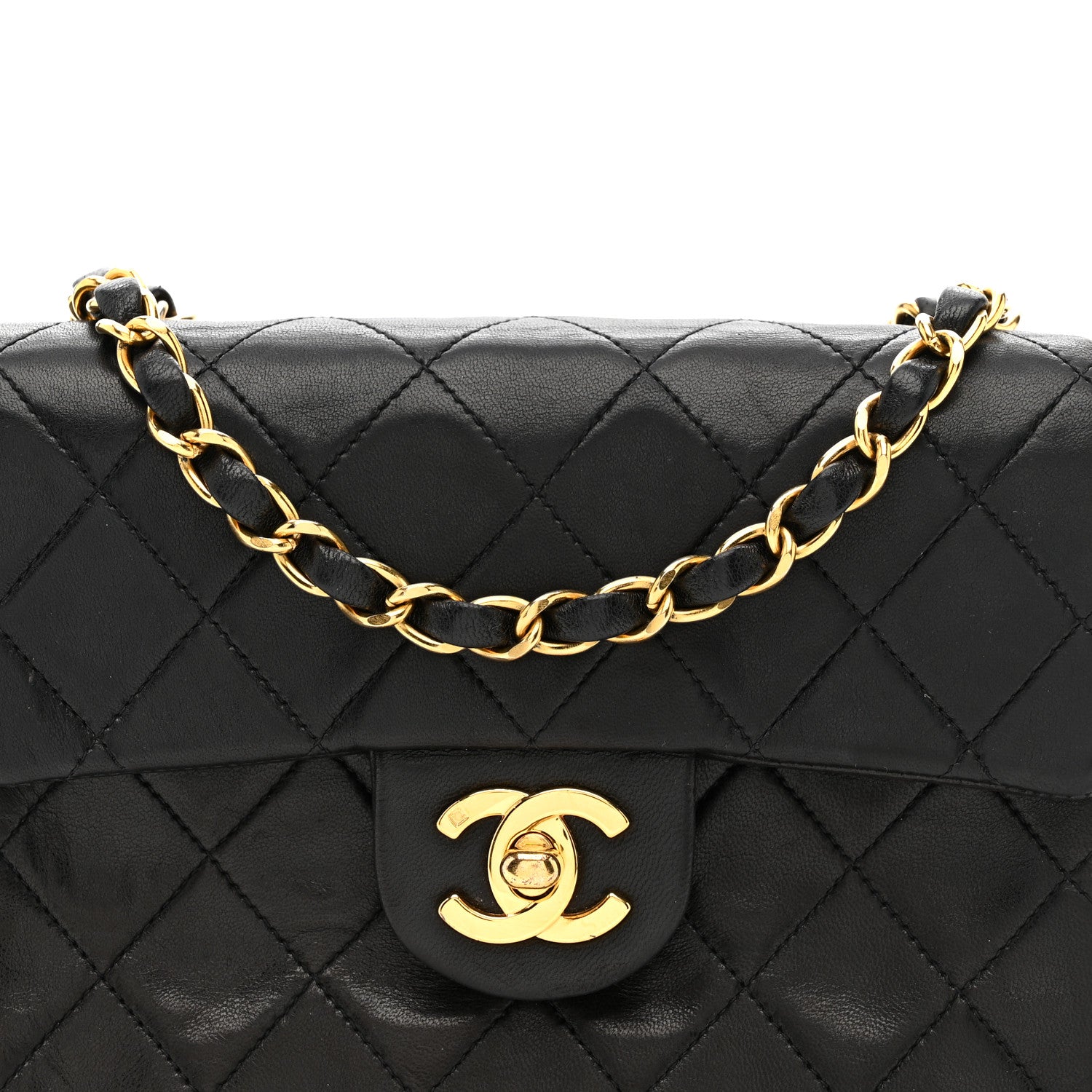 Chanel Lambskin Quilted Mini Square Flap Black 9 of 16