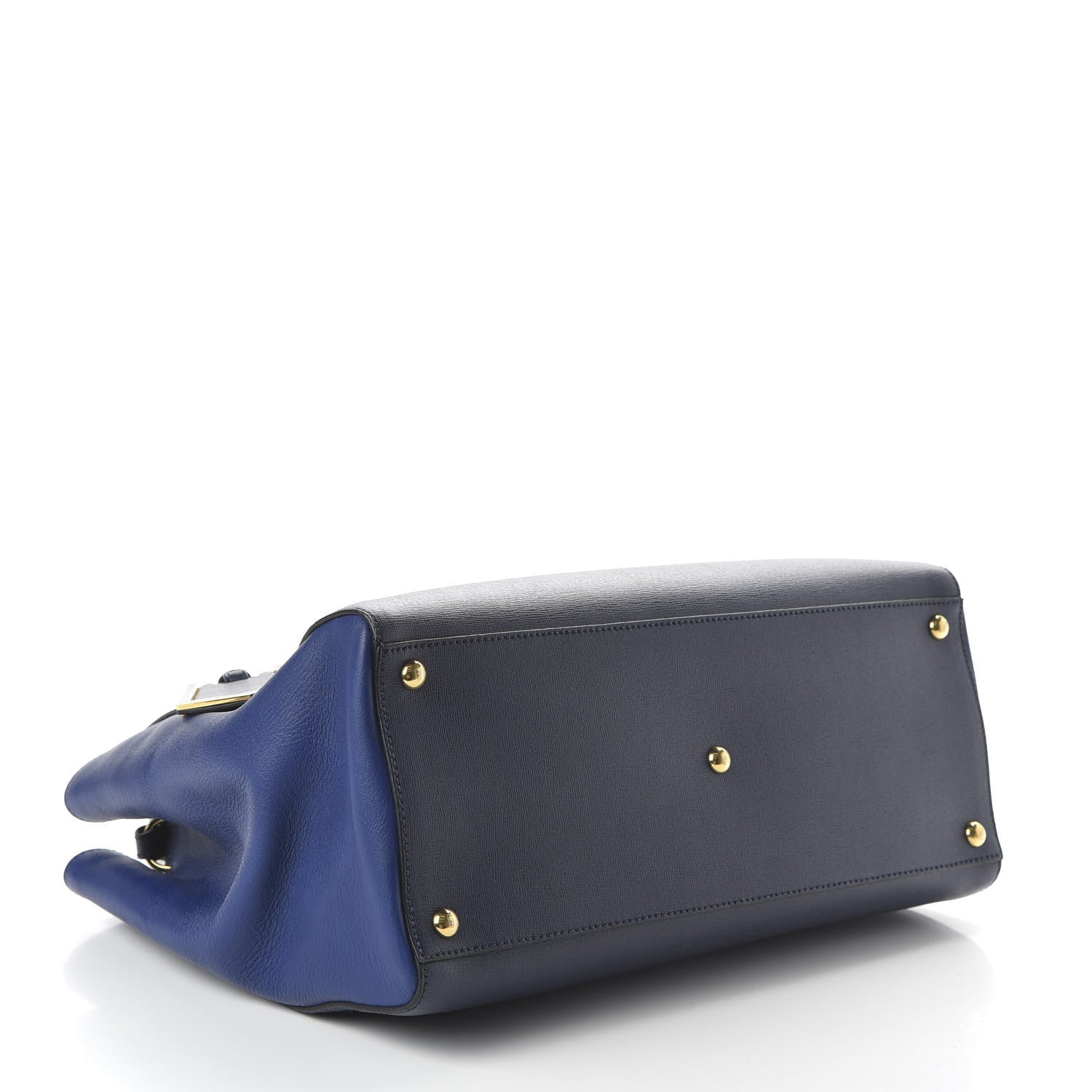 Fendi Vitello Elite Regular 2Jours Tote Blue 4 of 10