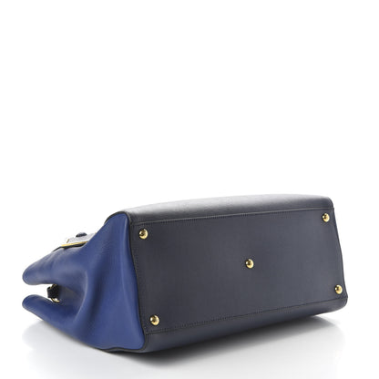 Fendi Vitello Elite Regular 2Jours Tote Blue 4 of 10