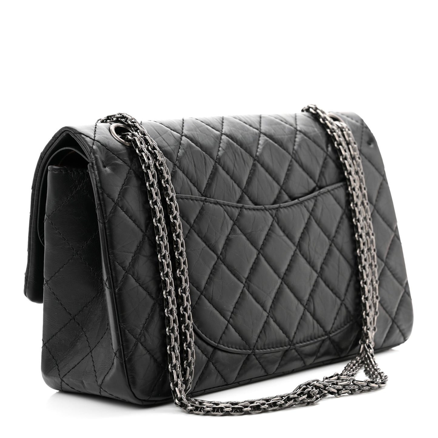 Aged Calfskin Quilted 2.55 Reissue 226 Flap Black