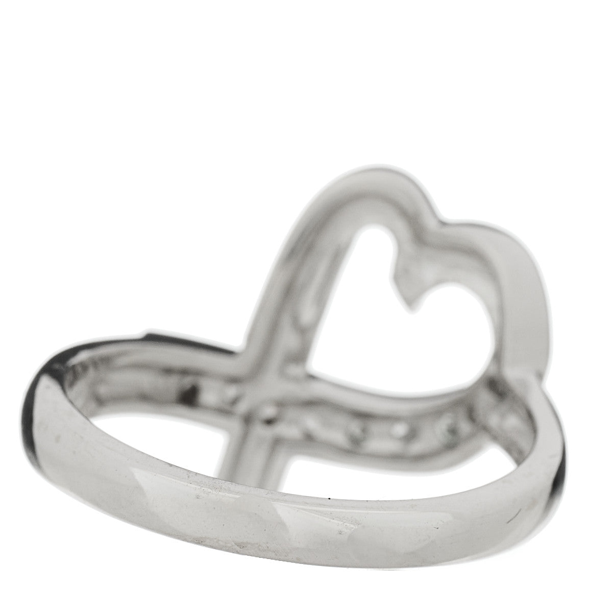 18K White Gold Diamond Paloma Picasso Loving Heart Ring 50 5.5