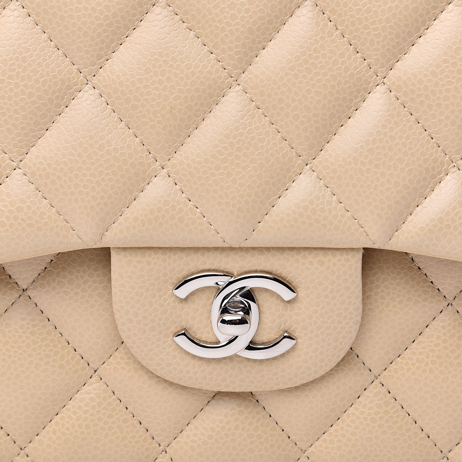 Chanel Caviar Quilted Jumbo Double Flap Beige Clair 8 of 12