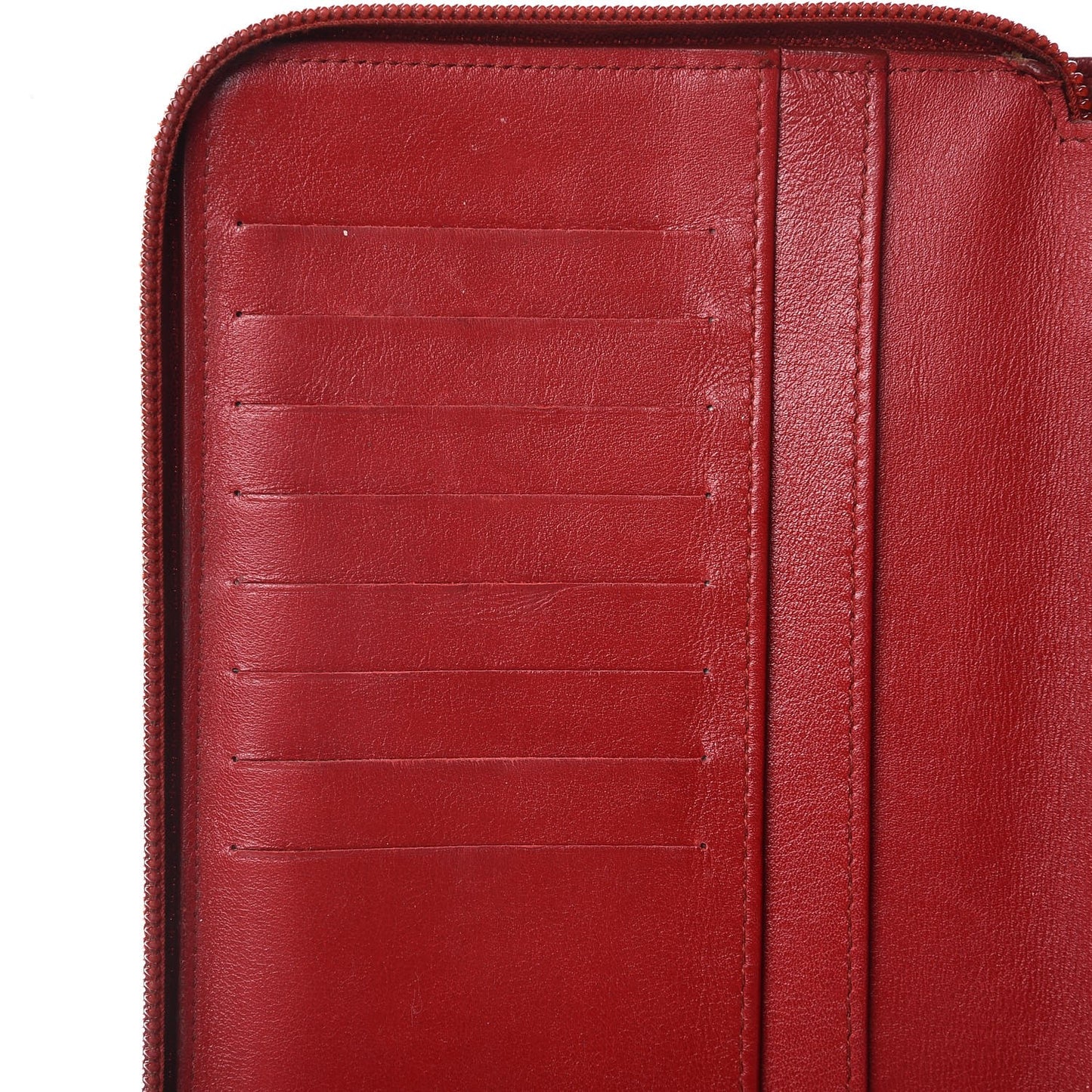 Caviar Large CC Timeless Zip Around Organizer Wallet Red