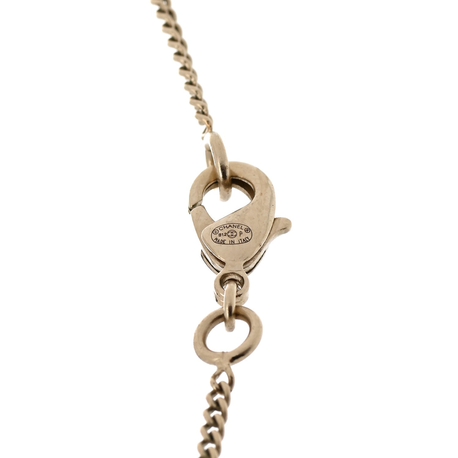 Chanel Crystal Twisted CC Drop Necklace Gold 6 of 6