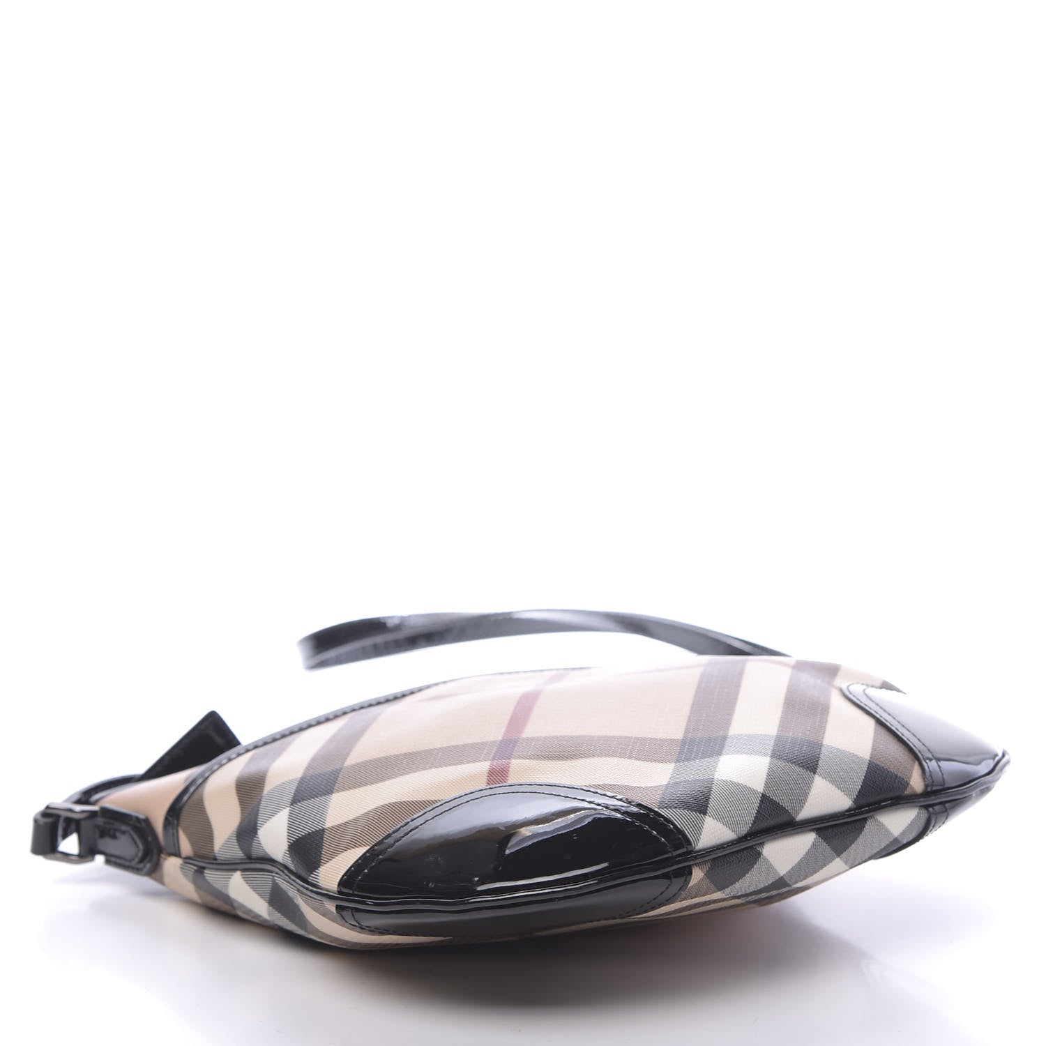 Burberry Patent Nova Check Crossbody Bag Black 4 of 13