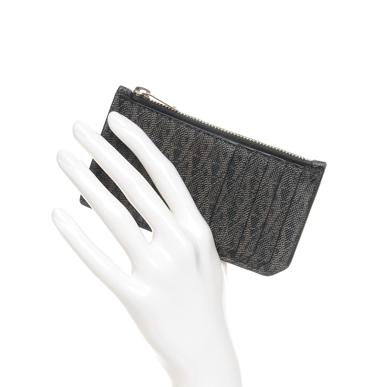 Saint Laurent Classic Toile Monogram 5 Fragments Zip Pouch Card Holder Black 2 of 7