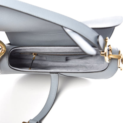 Christian Dior Grained Calfskin Saddle Bag Sky Blue 5 of 10
