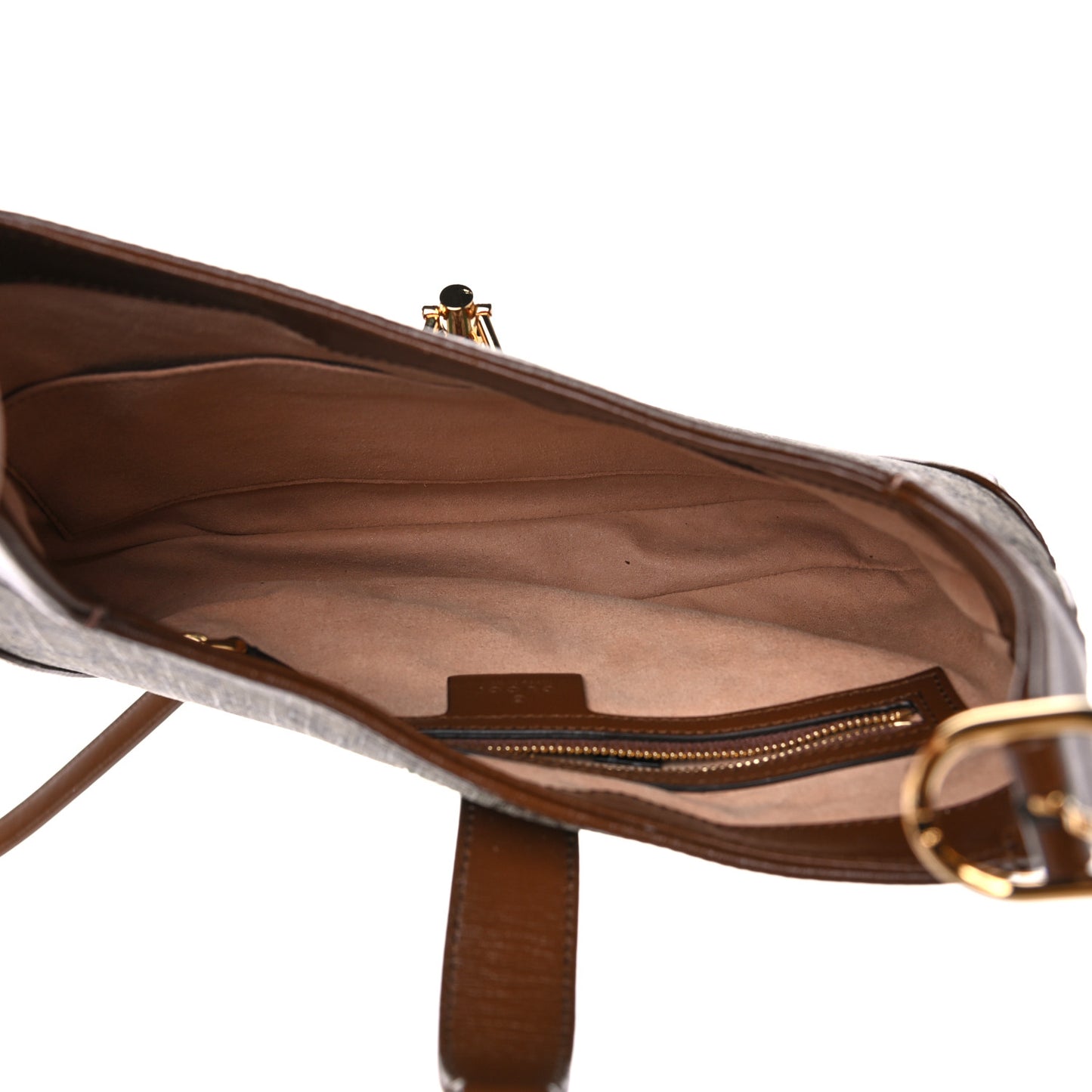 GG Supreme Monogram Azalea Calfskin Web Small Jackie 1961 Hobo Beige Ebony Brown Sugar