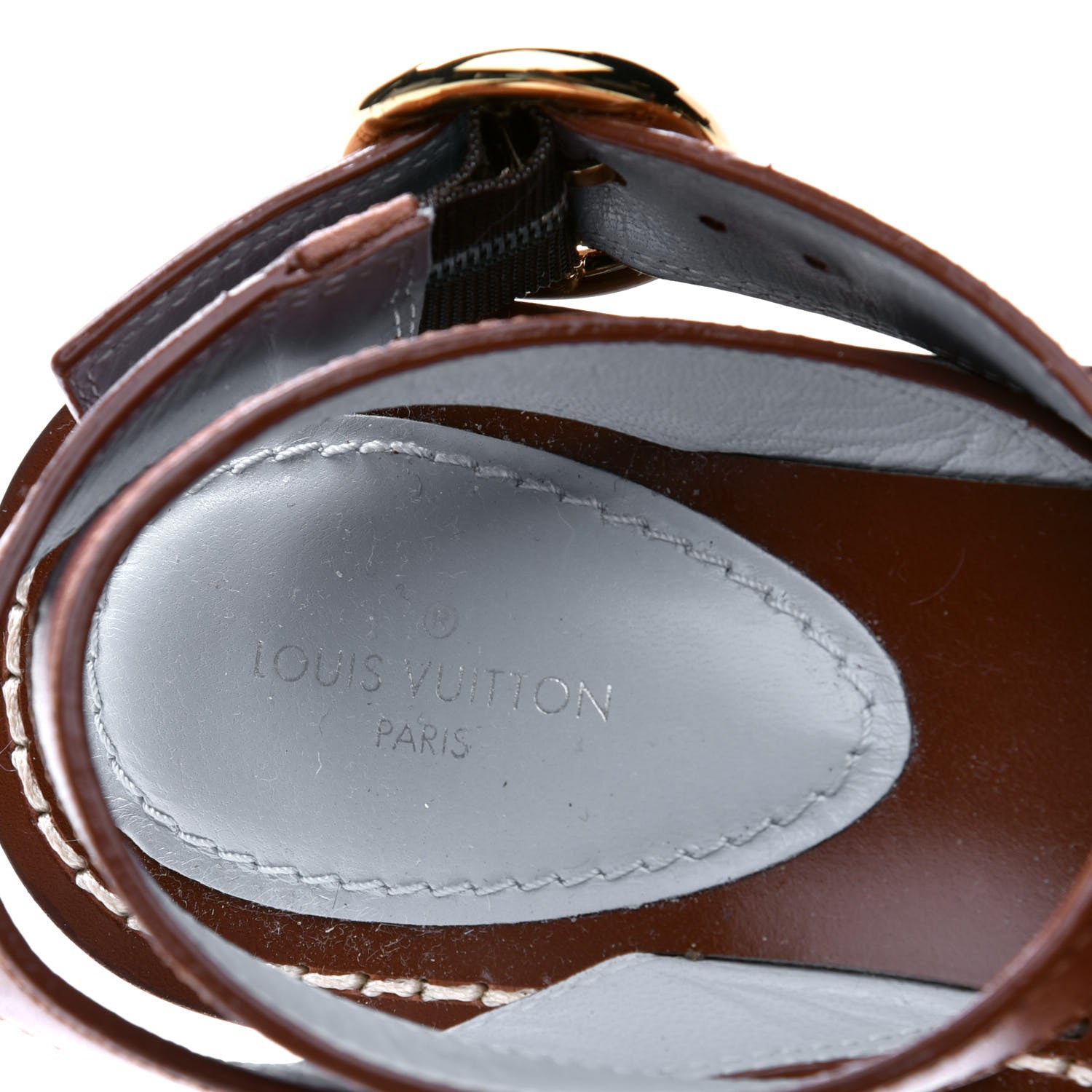 Louis Vuitton Calfskin Monogram Passenger Flat Sandals 36 Cognac 8 of 10