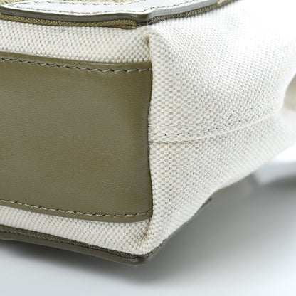 Balenciaga Cotton Canvas Calfskin Navy Cabas XS Natural Green 12 of 16
