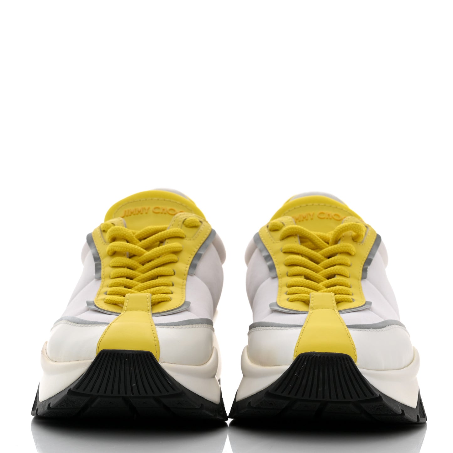 Calfskin Neoprene Raine Sneakers 37 White Yellow