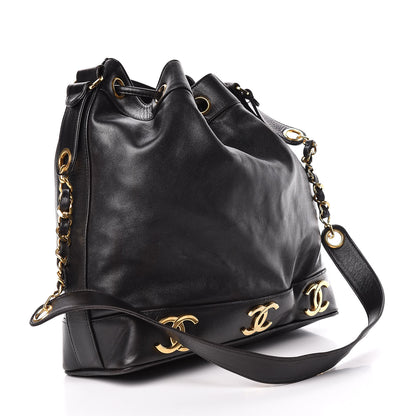 Chanel Lambskin CC Drawstring Shoulder Bag Black 4 of 21