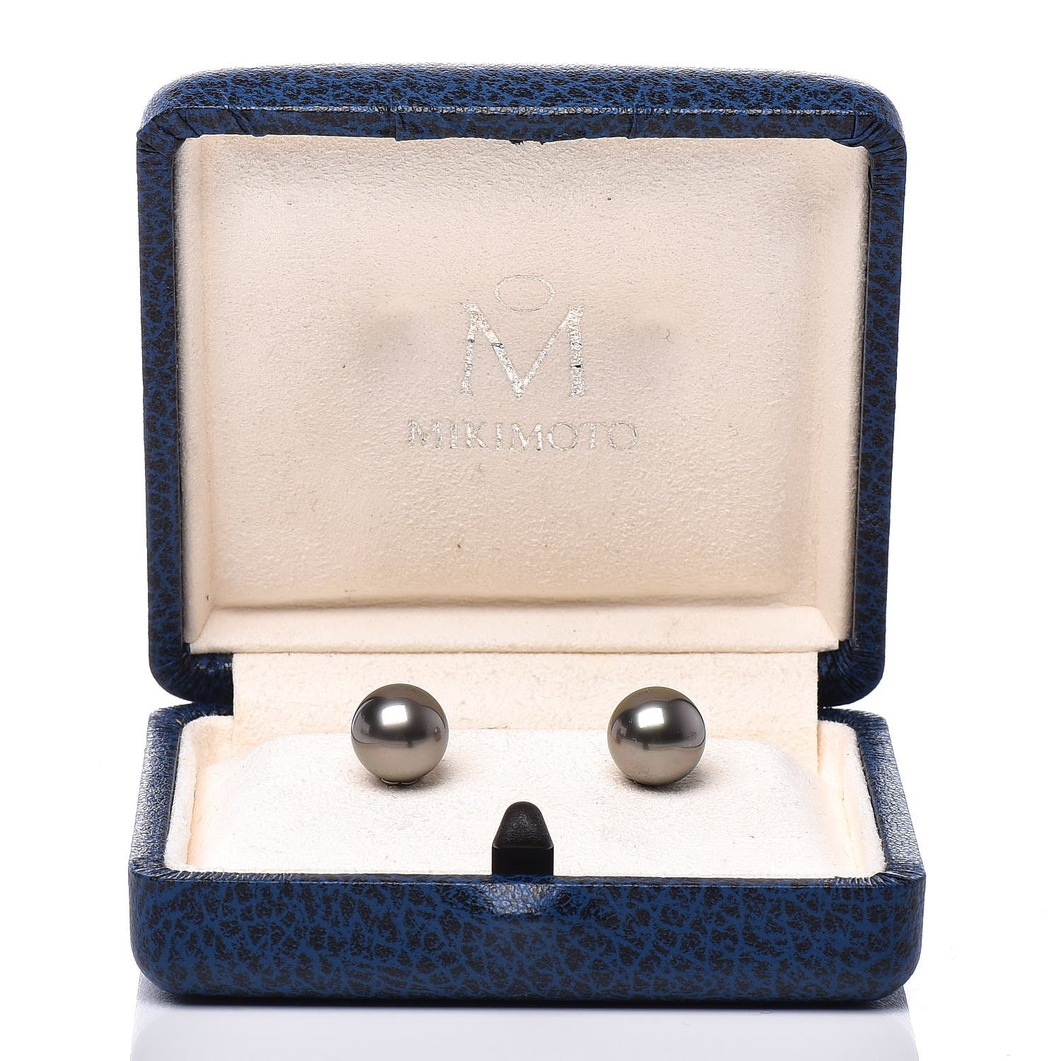 Mikimoto 18K White Gold Black South Sea Pearl 9.5mm Stud Earrings 5 of 5