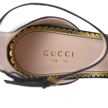 Gucci Nappa Queen Margaret High Heel Sandals 39 Black 7 of 8