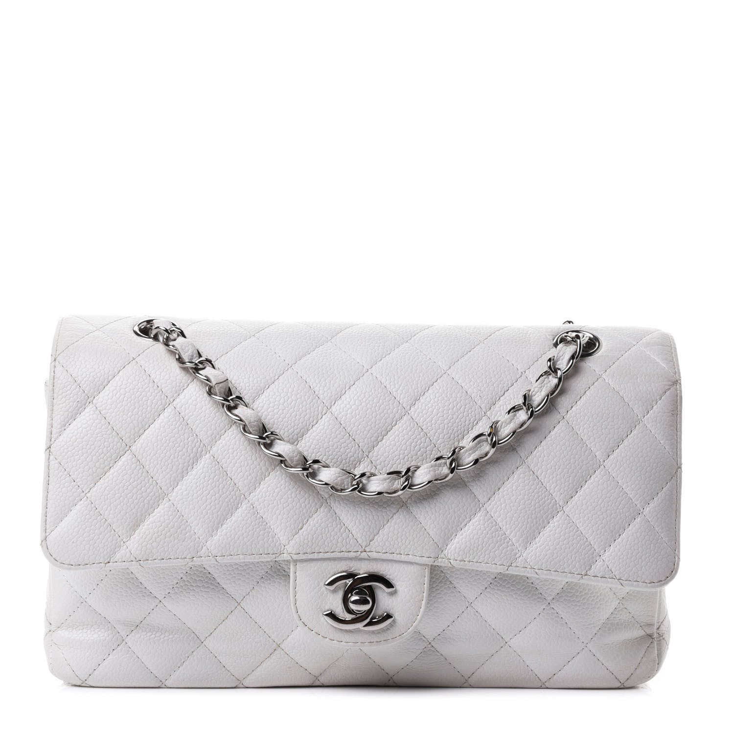 Chanel Caviar Quilted Medium Double Flap White 1 of 4