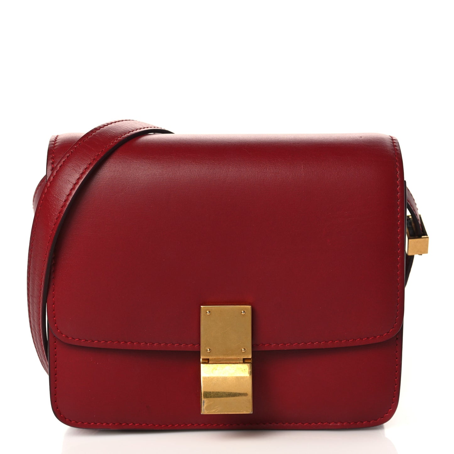 Box Calfskin Small Classic Box Flap Bag Red