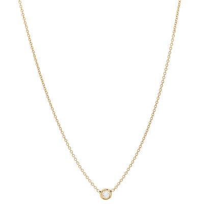 Roberto Coin 18K Yellow Gold Diamond .19ct Diamonds By The Inch Solitaire Necklace 1 of 4