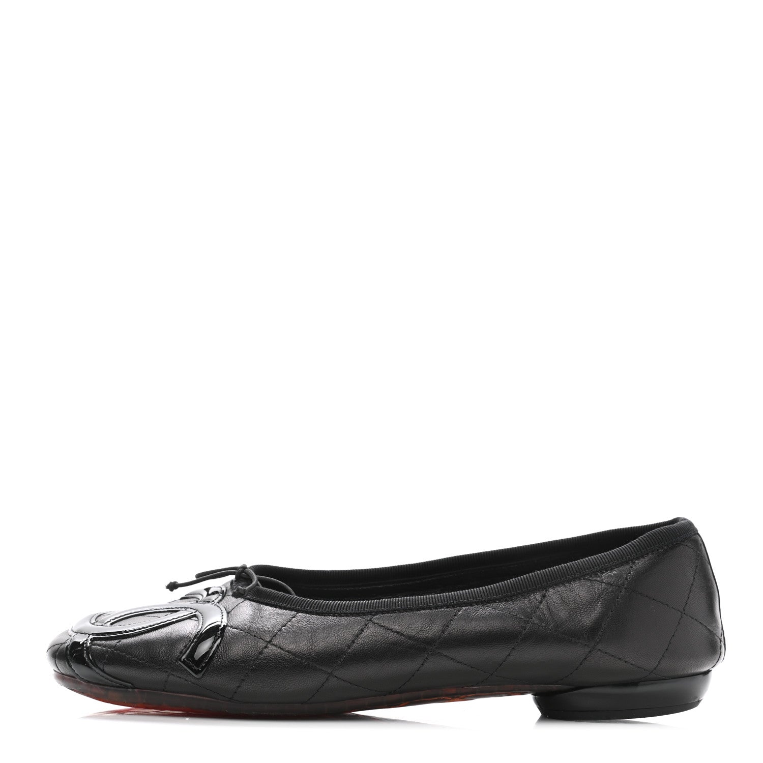 Chanel Lambskin Quilted Cambon Ballerina Flats 39 Black 1 of 9
