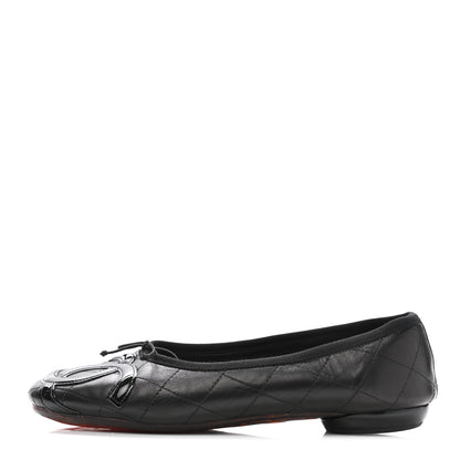 Chanel Lambskin Quilted Cambon Ballerina Flats 39 Black 1 of 9