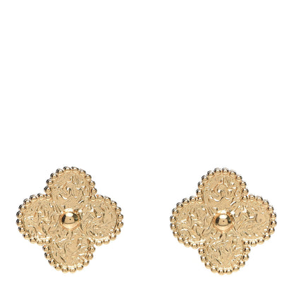 Van Cleef & Arpels 18K Yellow Gold Vintage Alhambra Earrings 1 of 4