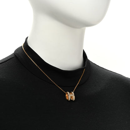 Hermes Lacquered Gold Pop H Pendant Necklace Marron Glace 2 of 7