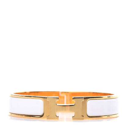 Hermes Enamel Narrow Clic Clac H Bracelet PM White 1 of 5