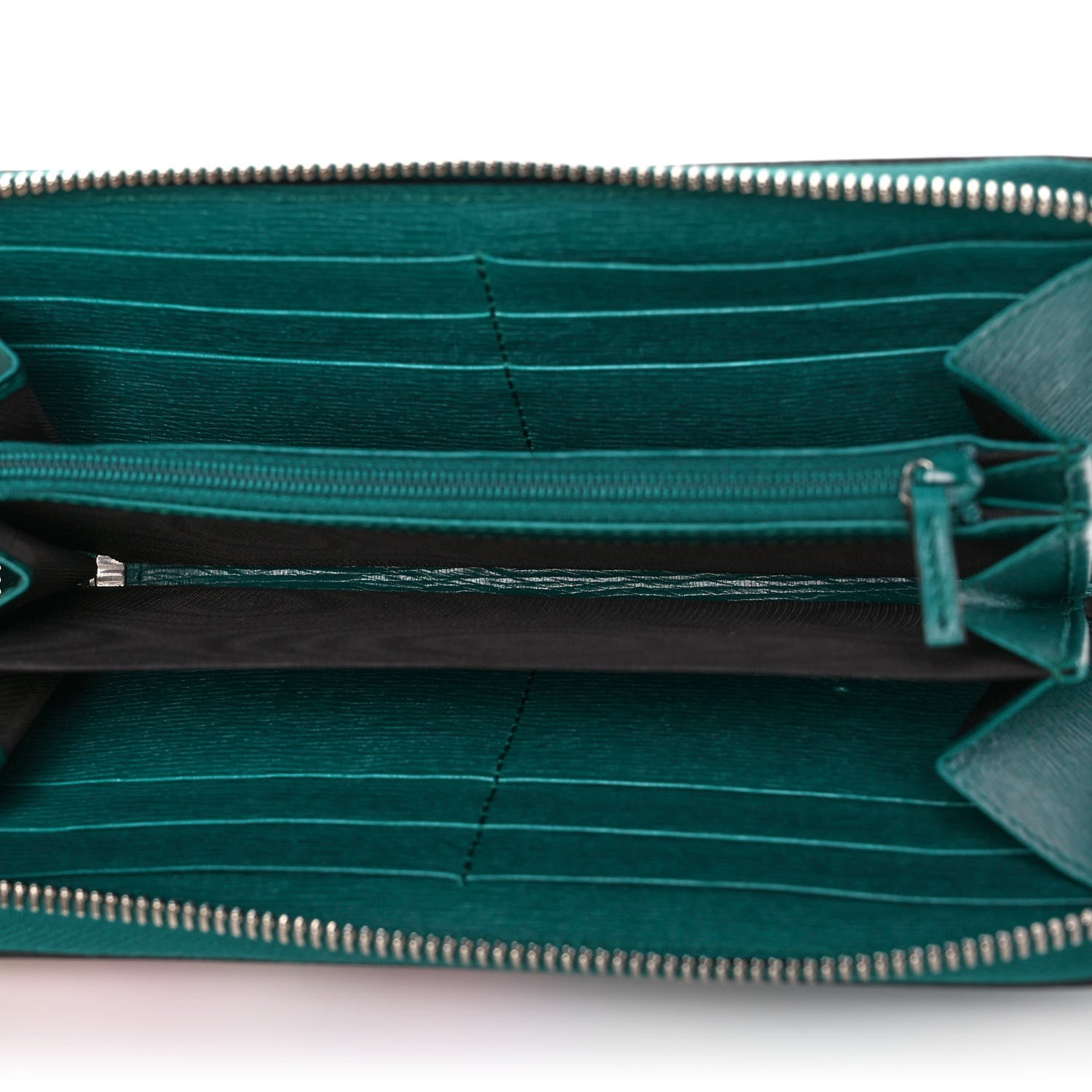 Gucci Calfskin Blooms Print Zip Around Wallet Bright Emerald Multicolor 5 of 11