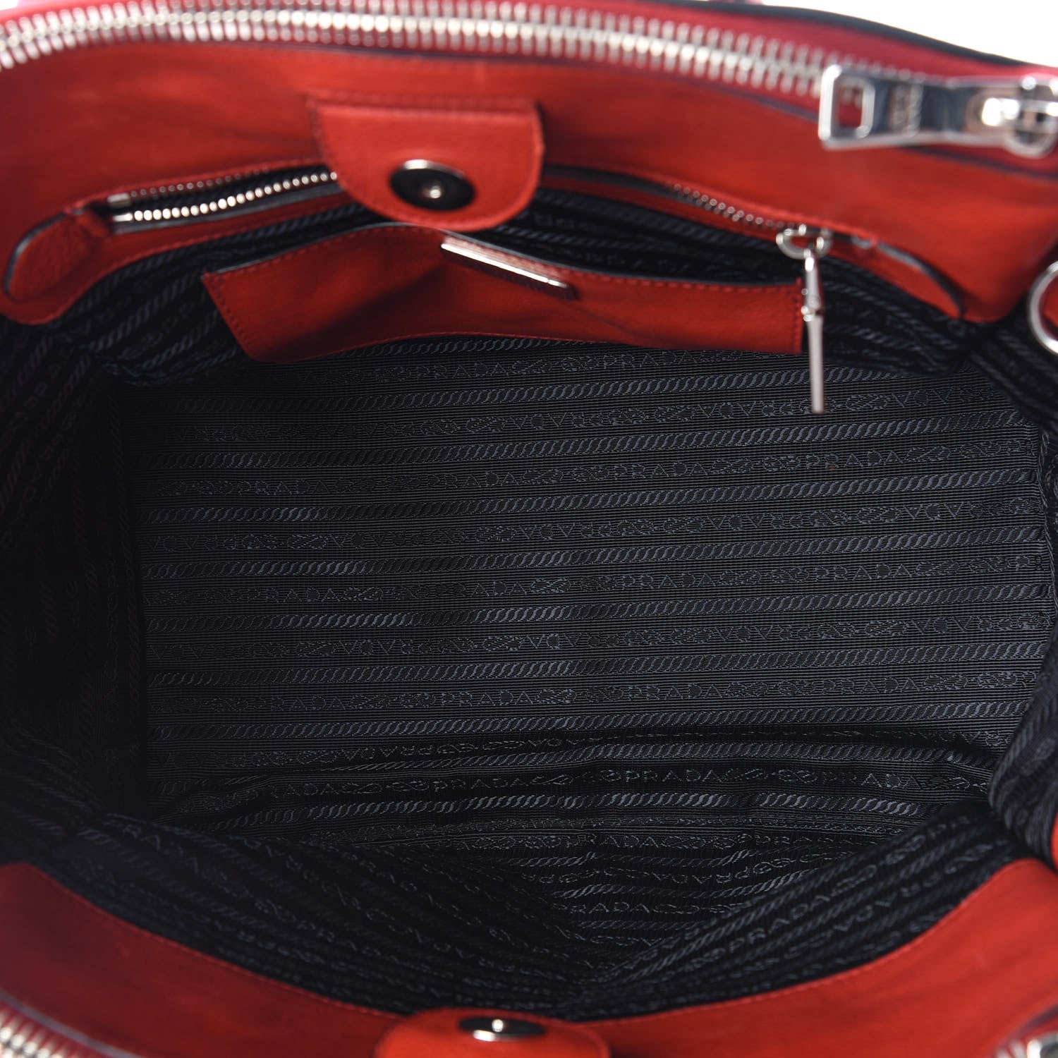 Prada Vitello Phenix Twin Pocket Tote Orange 4 of 12