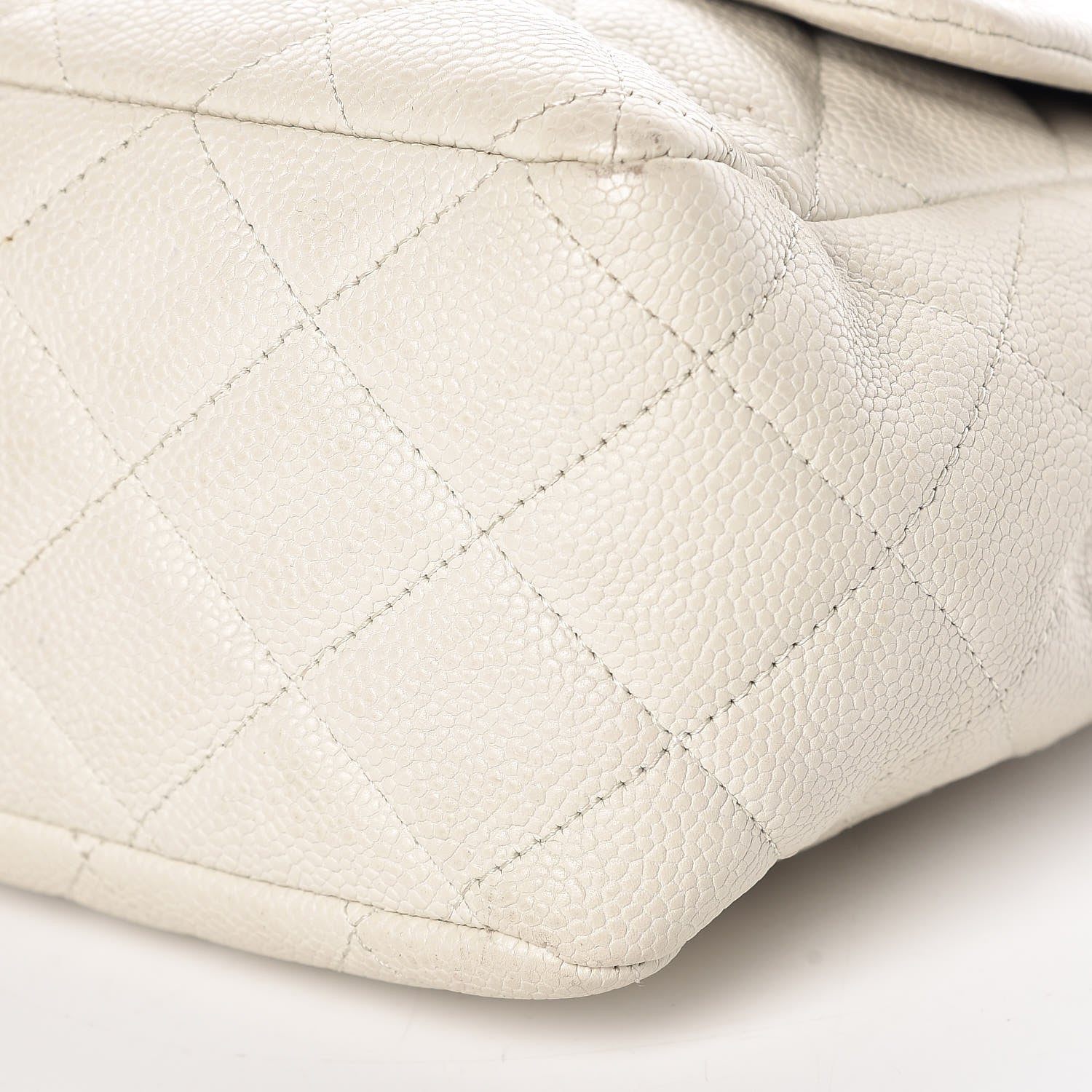 Chanel Caviar Quilted Jumbo Single Flap Bijoux Chain Ivory 17 of 17