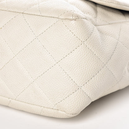 Chanel Caviar Quilted Jumbo Single Flap Bijoux Chain Ivory 17 of 17