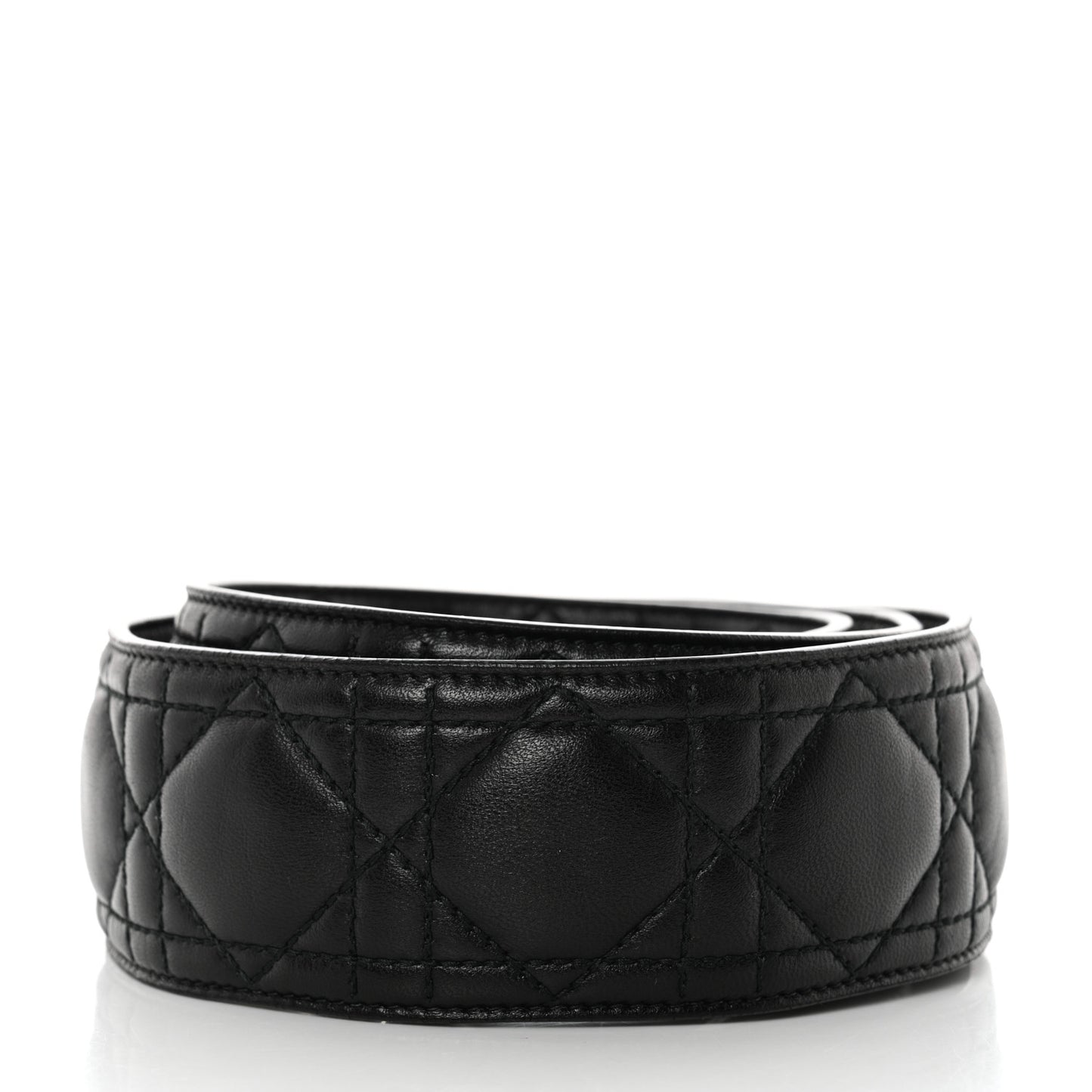 Lambskin Cannage Shoulder Strap Black