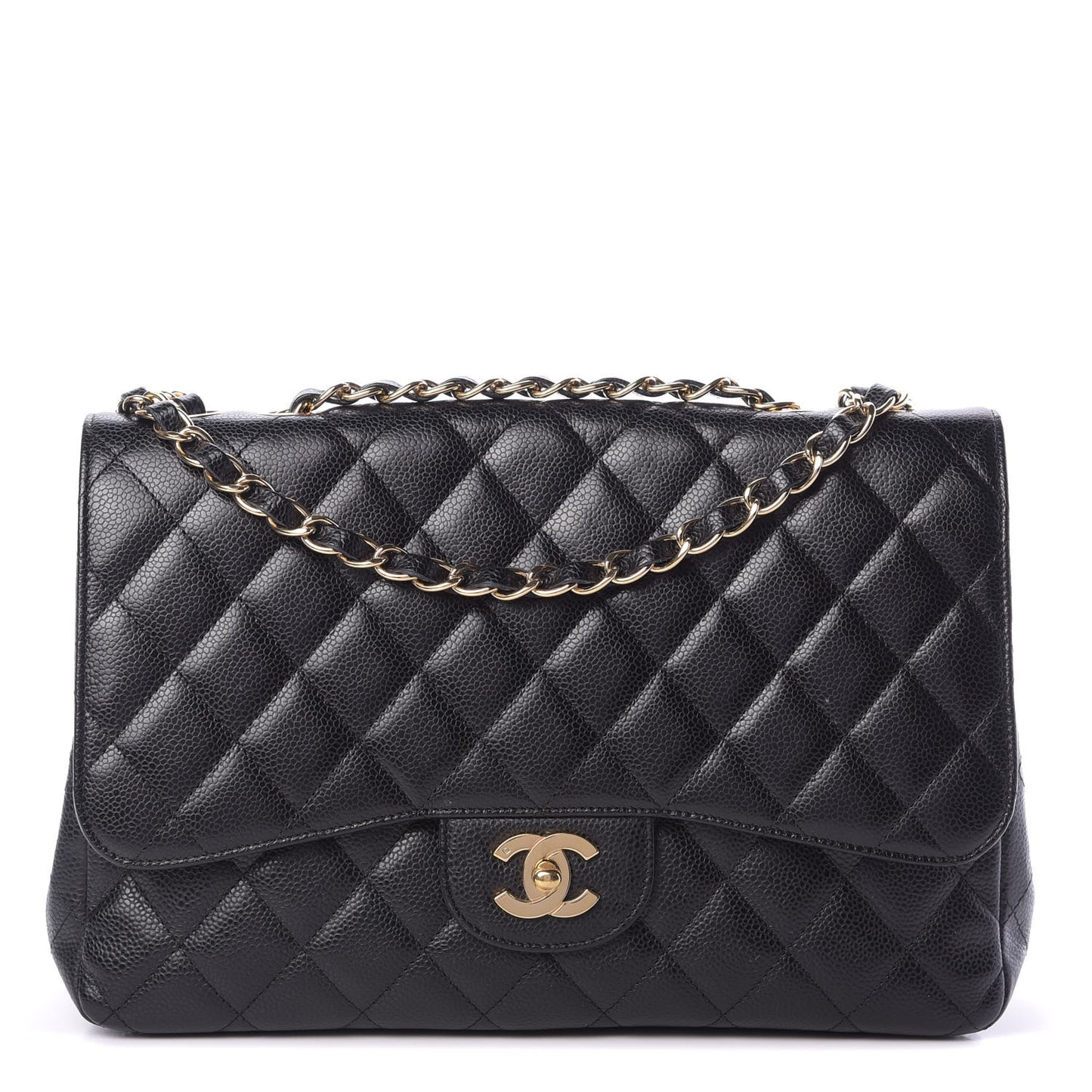 Caviar Quilted Jumbo Single Flap Black