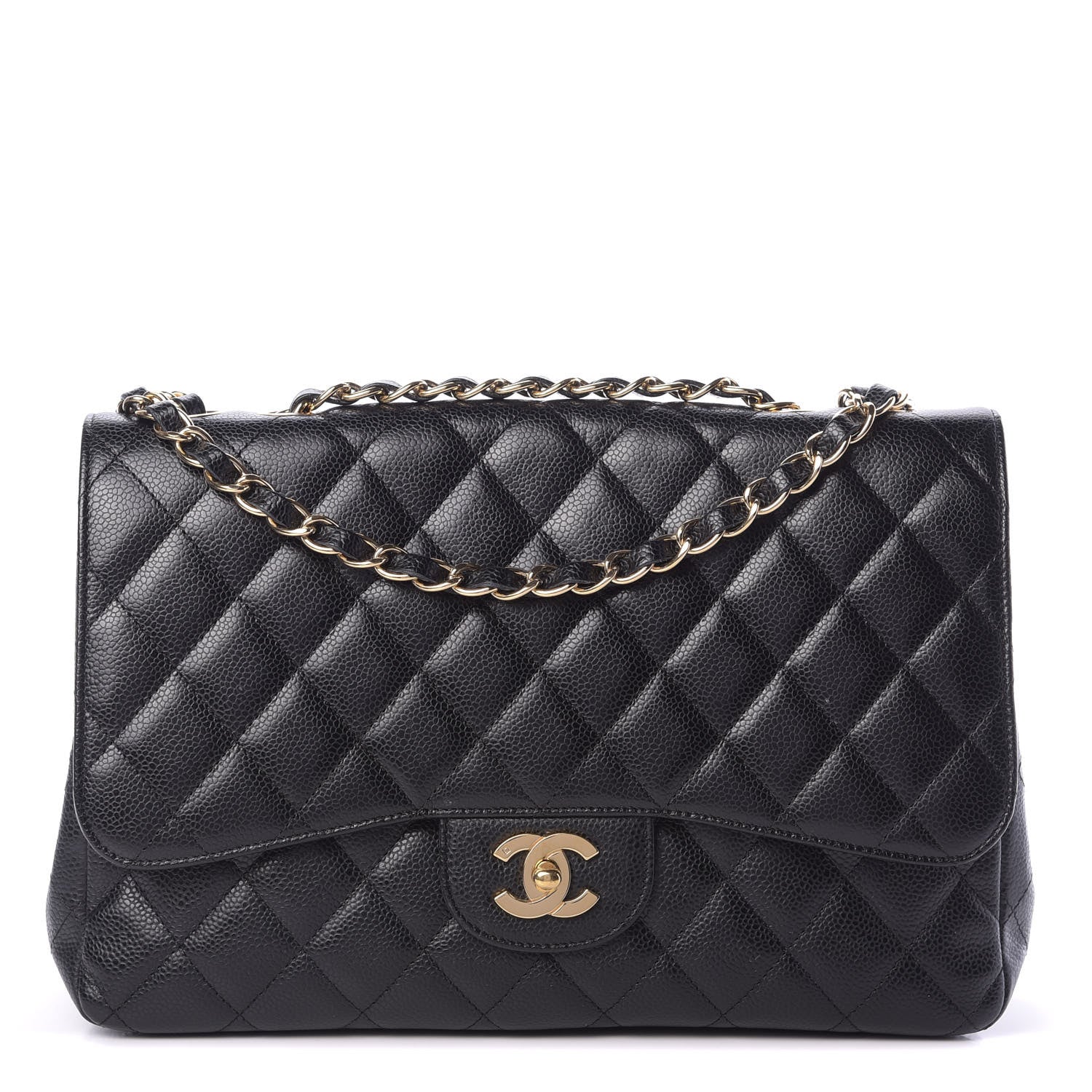 Chanel Caviar Quilted Jumbo Single Flap Black 1 of 14