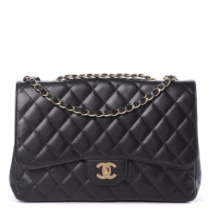 Chanel Caviar Quilted Jumbo Single Flap Black 1 of 14