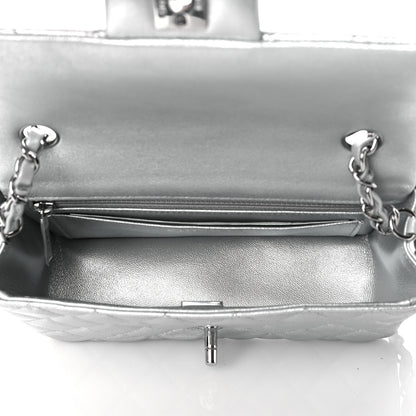 Chanel Metallic Lambskin Quilted Mini Rectangular Flap Silver 5 of 11