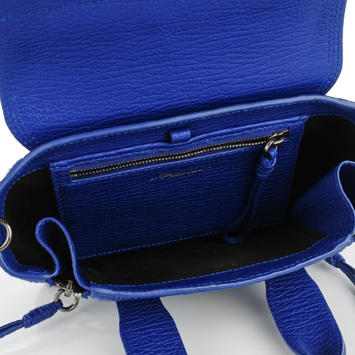3.1 Textured Calfskin Mini Pashli Satchel Cobalt